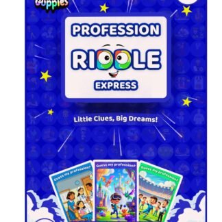 Profession Riddle Express card game box – Genius Guppies educational card game for kids ages 5-11